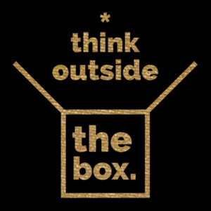 Think Outside the Box Metallic Gold - Unisex Premium Cotton T-Shirt Design