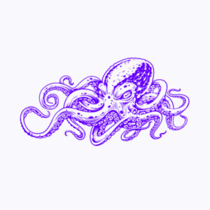 Octopus 1 Purple - Unisex Premium Fleece Pullover Hoodie Design