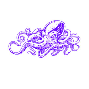 Octopus 1 Purple - Youth Premium Cotton T-Shirt Design