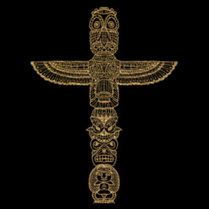 Tribal Post 1 Metallic Gold - Women's Premium Cotton T-Shirt Design