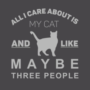 AlI I Care About Is My Cat Gray - Youth Premium Cotton T-Shirt Design