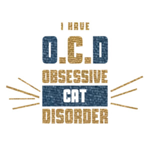 Obsessive Cat Disorder Metallic Gold Navy - Youth Premium Cotton T-Shirt Design