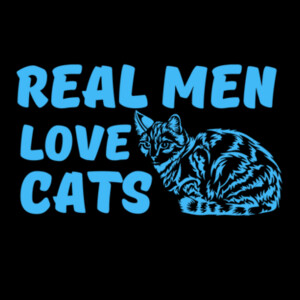 Real Men Love Cats Carolina Blue - Unisex Premium Cotton Long Sleeve T-Shirt Design