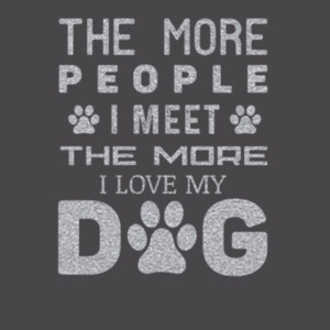 The More People I Meet The More I Love My Dog Metallic Silver - Youth Premium Cotton T-Shirt Design