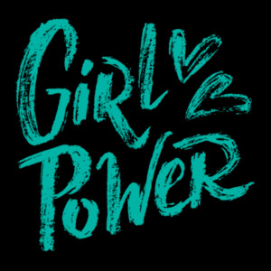 Girl Power Aqua - Women's Premium Cotton T-Shirt Design