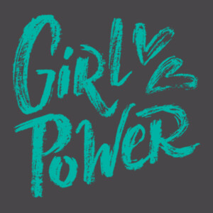 Girl Power Aqua - Youth Premium Cotton T-Shirt Design