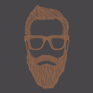 Hipster Beard 1 Brown - Youth Premium Cotton T-Shirt Design