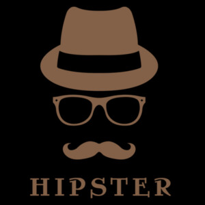 Hipster Head With Hat Brown - Unisex Premium Cotton Long Sleeve T-Shirt Design