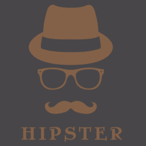 Hipster Head With Hat Brown - Youth Premium Cotton T-Shirt Design