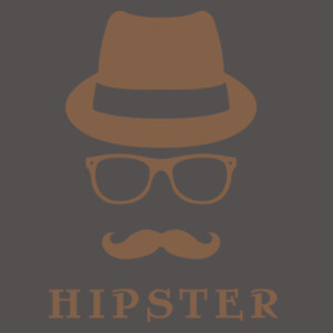 Hipster Head With Hat Brown - Women's Premium Cotton Slim Fit T-SHirt Design