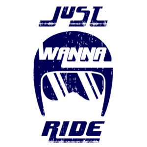 Just Wanna Ride Navy - Women's Premium Cotton T-Shirt Design