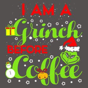 Grinch Before Coffee - Women's Premium Cotton Slim Fit T-SHirt Design