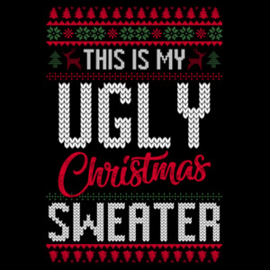 Ugly Christmas Sweater - Youth Premium Cotton T-Shirt Design