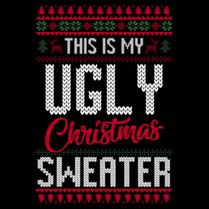 Ugly Christmas Sweater - Unisex Premium Cotton Long Sleeve T-Shirt Design