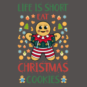 Eat Christmas Cookies - Women's Premium Cotton Slim Fit T-SHirt Design
