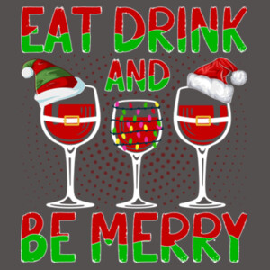 Eat Drink and Be Merry - Women's Premium Cotton Slim Fit T-Shirt Design
