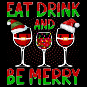 Eat Drink and Be Merry - Unisex Premium Cotton Long Sleeve T-Shirt Design