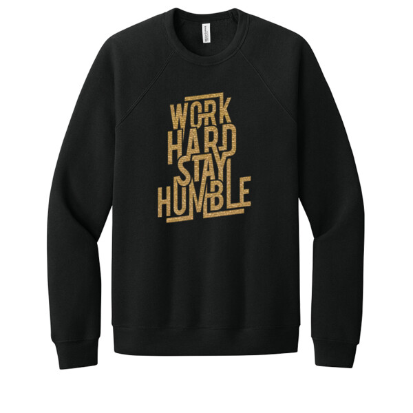 Work Hard Stay Humble (Gold) - Unisex Premium Fleece Crew Sweatshirt Thumbnail
