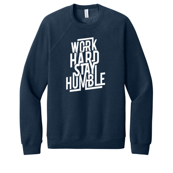 Work Hard Stay Humble (White) - Unisex Premium Fleece Crew Sweatshirt Thumbnail