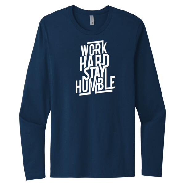 Work Hard Stay Humble (White) - Unisex Premium Cotton Long Sleeve T-Shirt Thumbnail