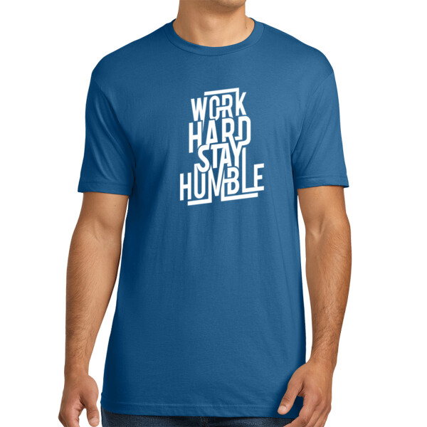 Work Hard Stay Humble (White) - Unisex Premium Cotton T-Shirt Thumbnail