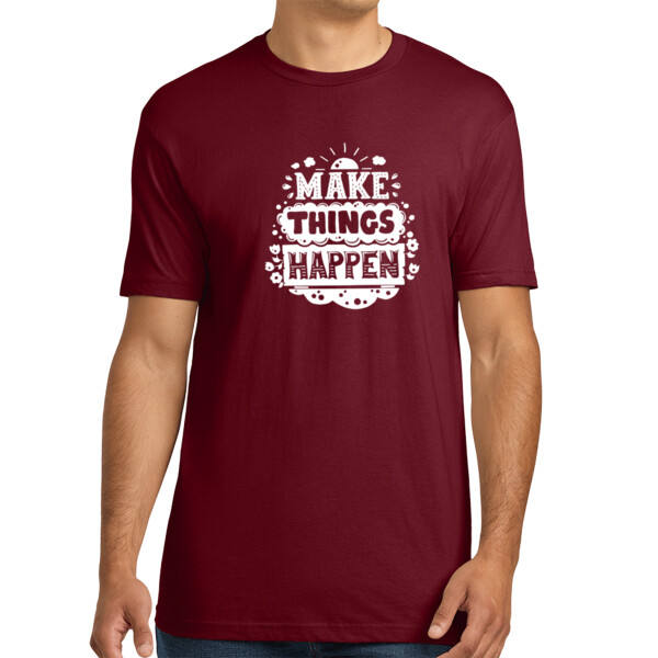 Make Things Happen (White) - Unisex Premium Cotton T-Shirt Thumbnail