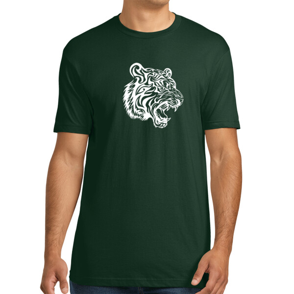 Tiger Face (White) - Unisex Premium Cotton T-Shirt Thumbnail