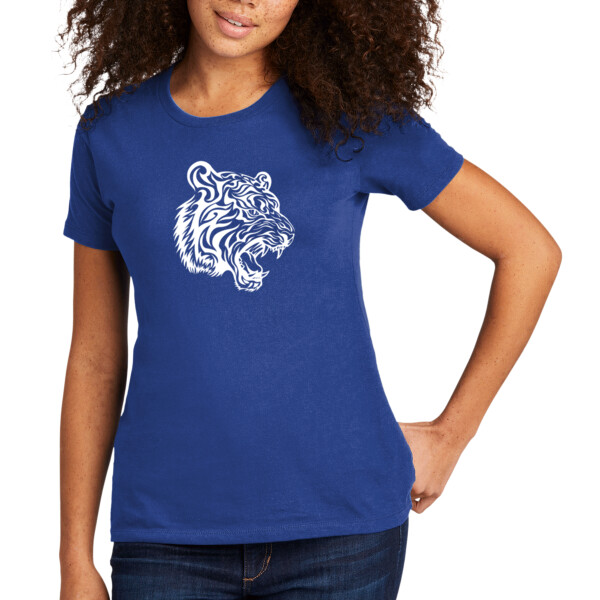 Tiger Face (White) - Women's Premium Cotton T-Shirt Thumbnail