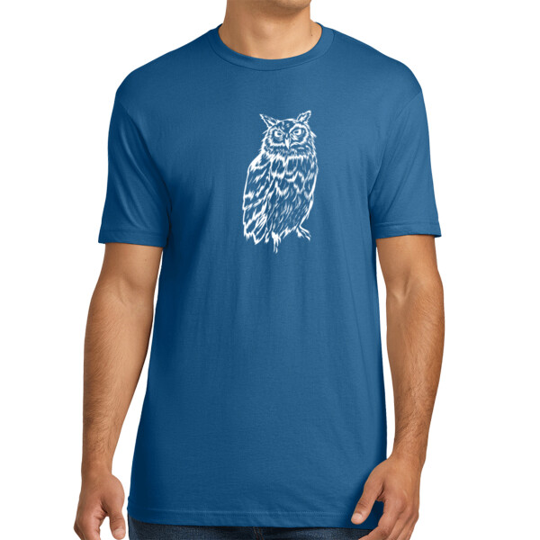 Night Owl (White) - Unisex Premium Cotton T-Shirt Thumbnail