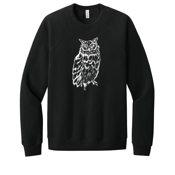 Night Owl (White) - Unisex Premium Fleece Crew Sweatshirt Thumbnail