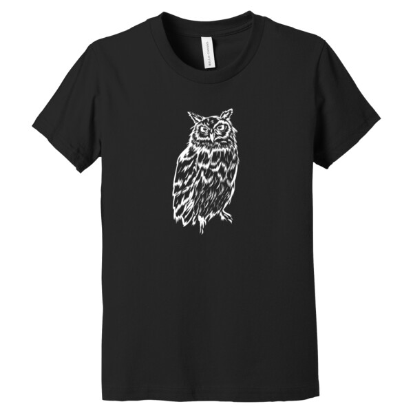 Night Owl (White) - Youth Premium Cotton T-Shirt Thumbnail