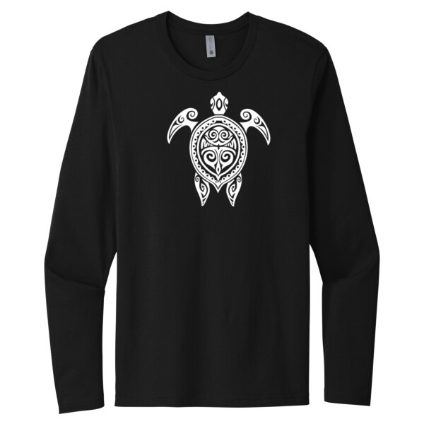 Turtle (White) - Unisex Premium Cotton Long Sleeve T-Shirt Thumbnail