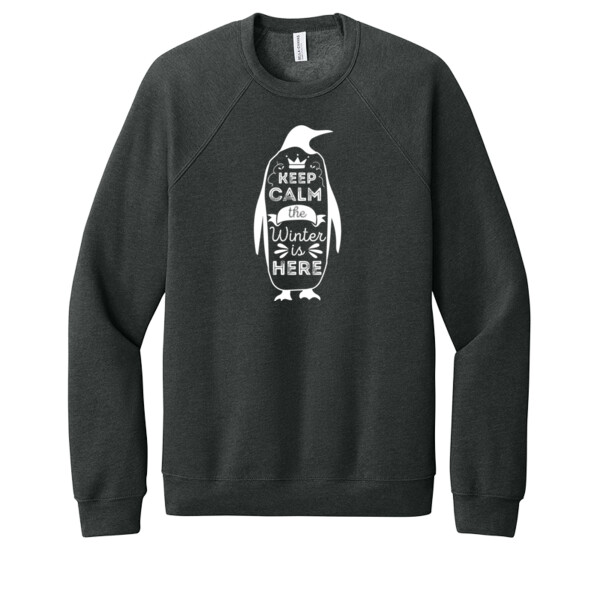 Penguin 1 (White) - Unisex Premium Fleece Crew Sweatshirt Thumbnail