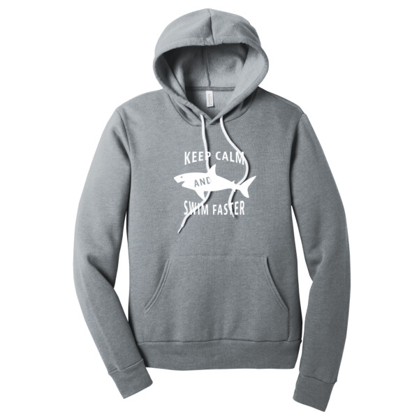 Keep Calm and Swim Faster 1 (White) - Unisex Premium Fleece Pullover Hoodie Thumbnail