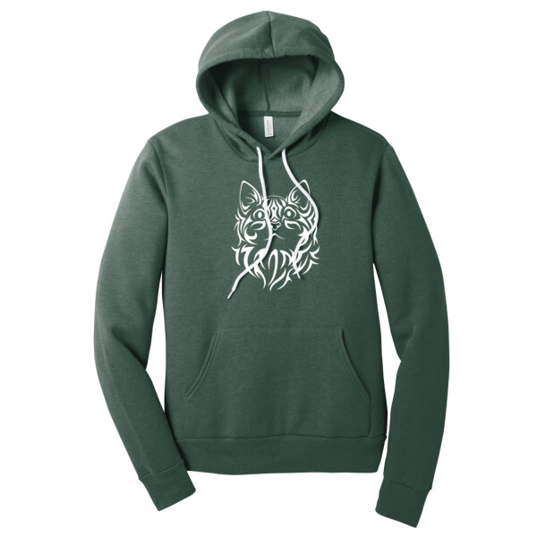 Tribal Cat 1 (White) - Unisex Premium Fleece Pullover Hoodie Thumbnail