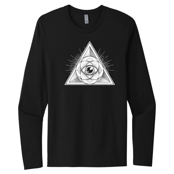 Sacred Geometry 1 (White) - Unisex Premium Cotton Long Sleeve T-Shirt Thumbnail
