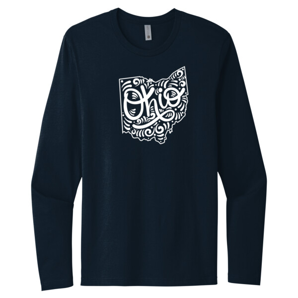 Ohio (White) - Unisex Premium Cotton Long Sleeve T-Shirt Thumbnail
