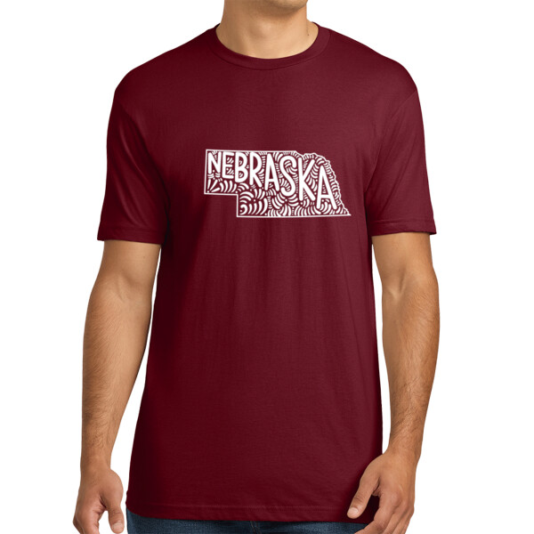 Nebraska (White) - Unisex Premium Cotton T-Shirt Thumbnail