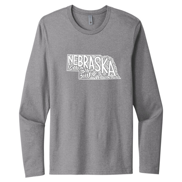 Nebraska (White) - Unisex Premium Cotton Long Sleeve T-Shirt Thumbnail