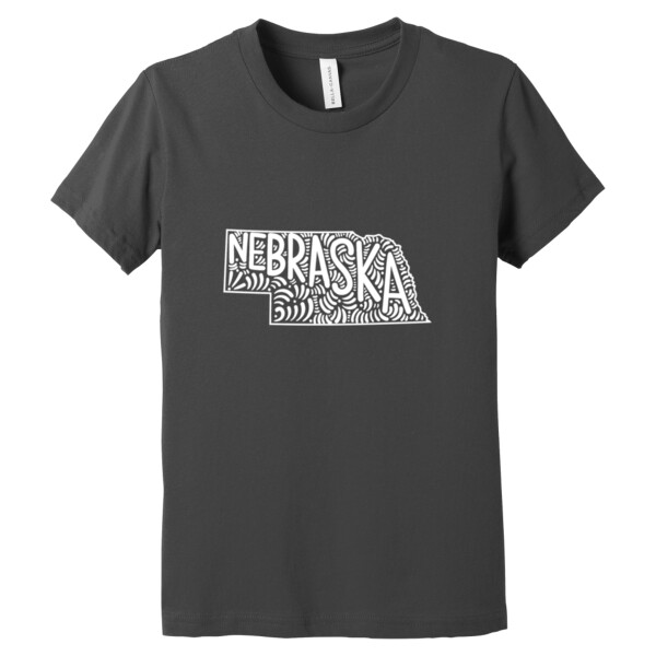 Nebraska (White) - Youth Premium Cotton T-Shirt Thumbnail