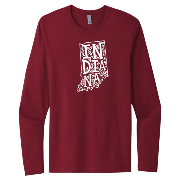 Indiana (White) - Unisex Premium Cotton Long Sleeve T-Shirt Thumbnail