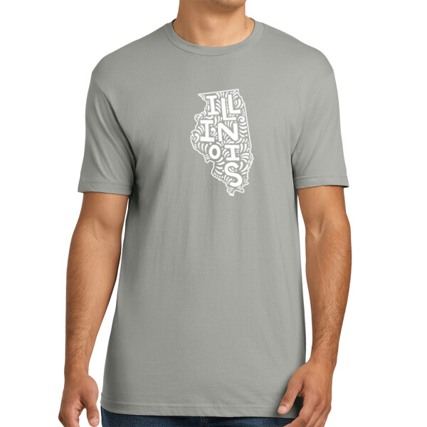 Illinois (White) - Unisex Premium Cotton T-Shirt Thumbnail