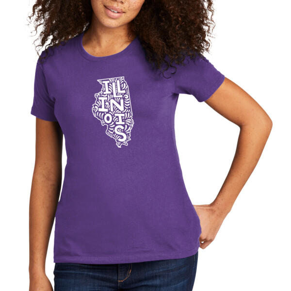 Illinois (White) - Women's Premium Cotton T-Shirt Thumbnail