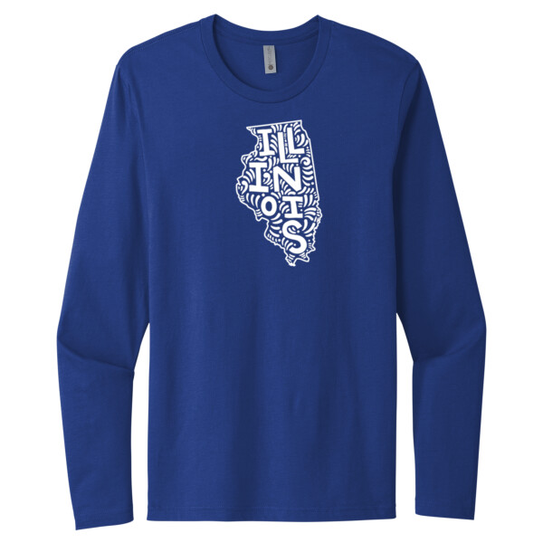 Illinois (White) - Unisex Premium Cotton Long Sleeve T-Shirt Thumbnail