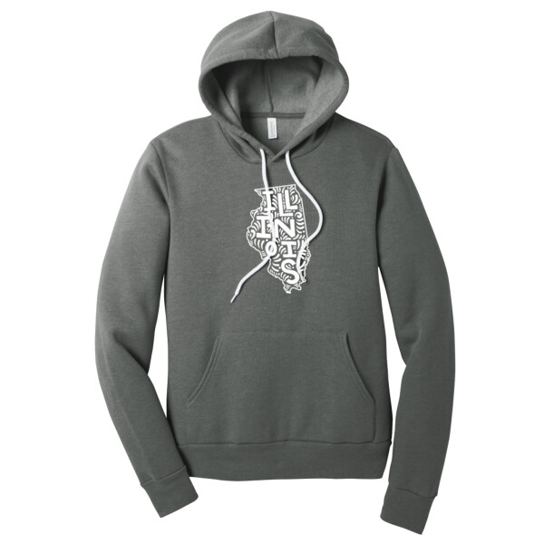 Illinois (White) - Unisex Premium Fleece Pullover Hoodie Thumbnail