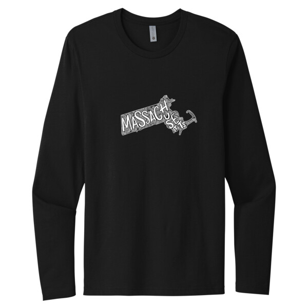 Massachusetts (White)  - Unisex Premium Cotton Long Sleeve T-Shirt Thumbnail
