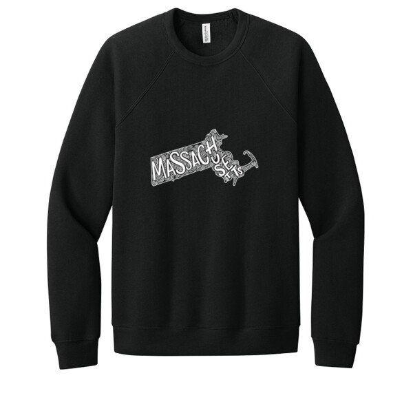 Massachusetts (White)  - Unisex Premium Fleece Crew Sweatshirt Thumbnail