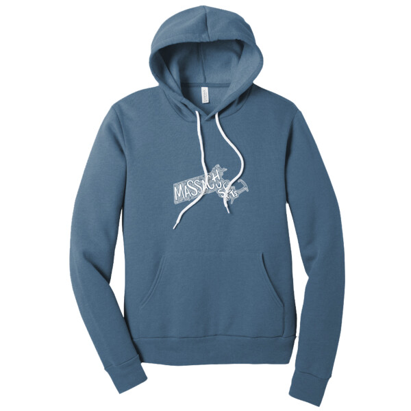 Massachusetts (White)  - Unisex Premium Fleece Pullover Hoodie Thumbnail