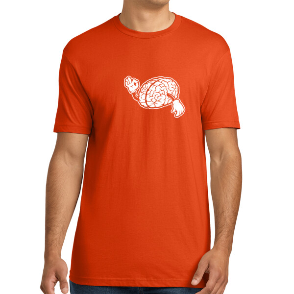 Strong Brain 1 (White) - Unisex Premium Cotton T-Shirt Thumbnail