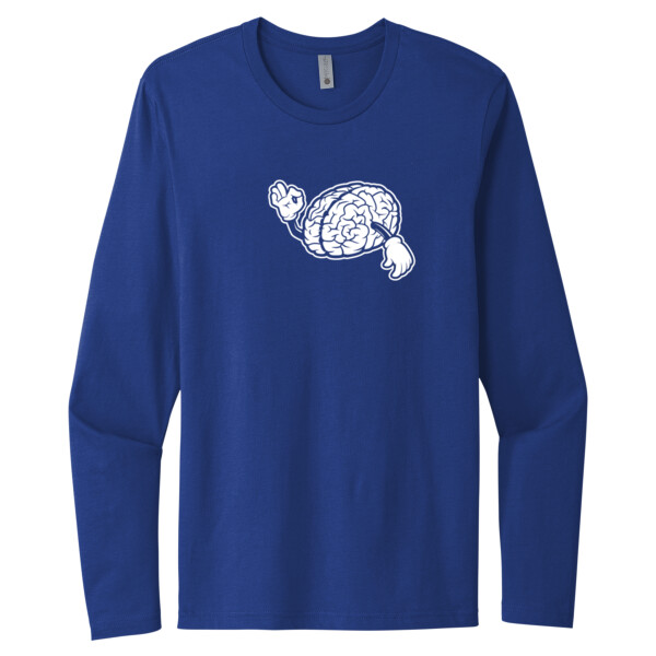Strong Brain 1 (White) - Unisex Premium Cotton Long Sleeve T-Shirt Thumbnail